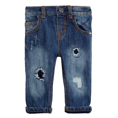 Mantaray Baby boys' blue distressed jeans
